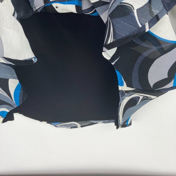 c.b. collections Black Blue Patterned Blouse 1X - Picture 7 of 13